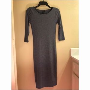 Gray, casual, body con dress.